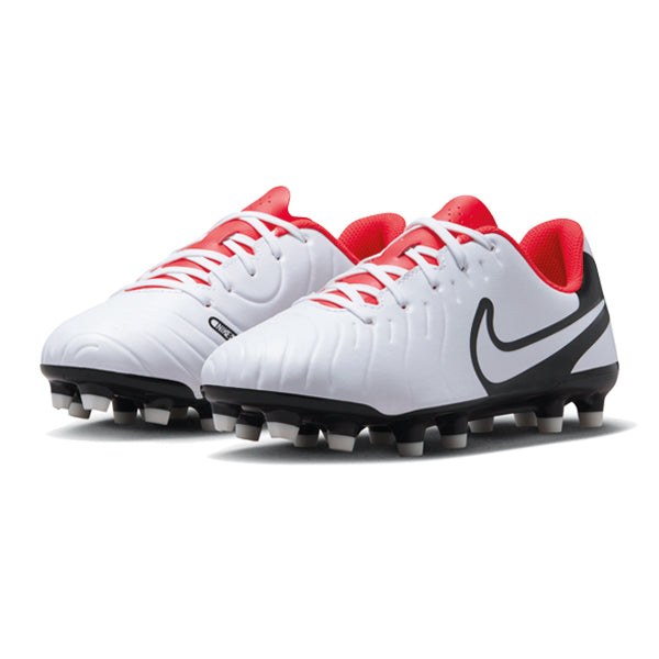 NIKE JR. TIEMPO LEGEND 10 CLUB MG SOCCER BOOTS WHITE/BLACKBRIGHT CRIMSON