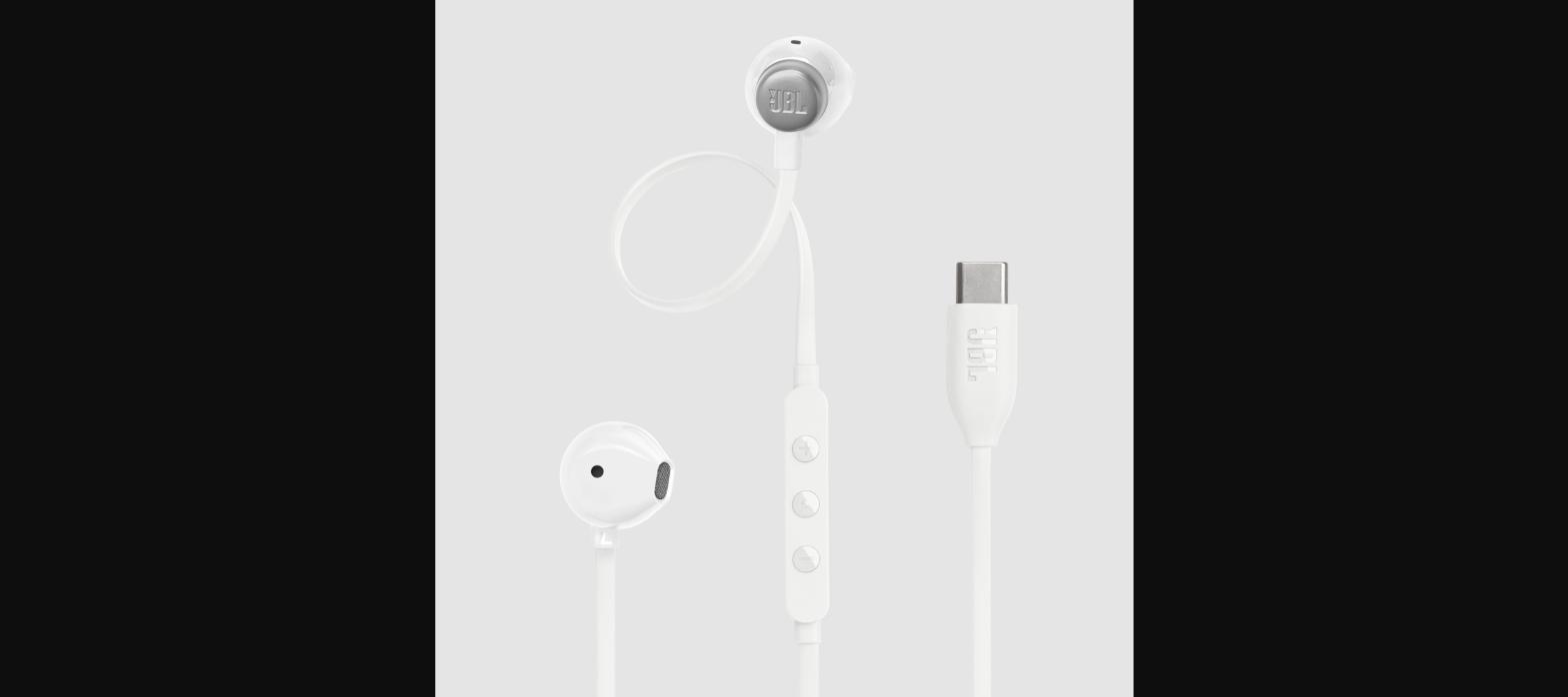 JBL Tune 305C USB-C Wired Earbuds, White (JBLT305CWHT)